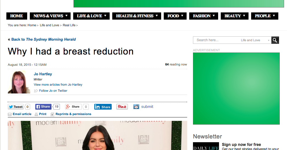 Breast reduction surgery